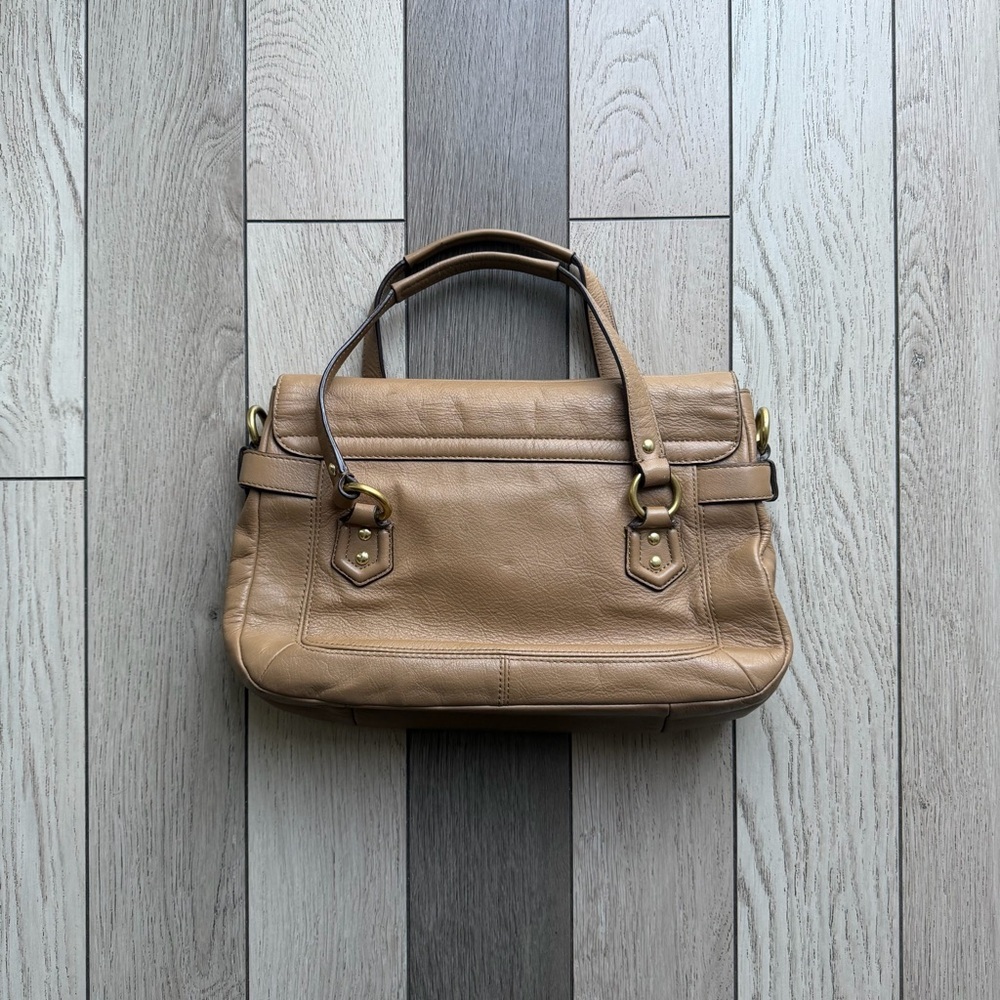 Coach Campbell Eva flap satchel in camel leather - Picture 5 of 11
